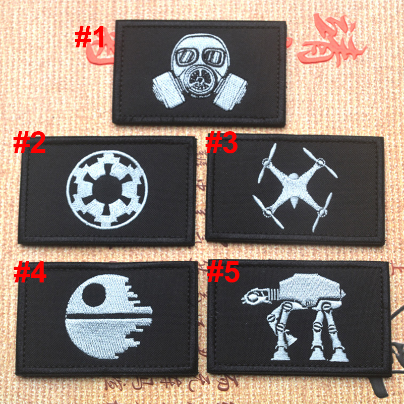 Star Wars Patch 3D Embroidery Velcro Tactical Patch Military Cloth Armband Patches Army Badge Black Color