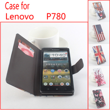 High Quality Painting Lenovo P780 Smartphone PU Leather Case For Lenovo P 780 Phone Cases