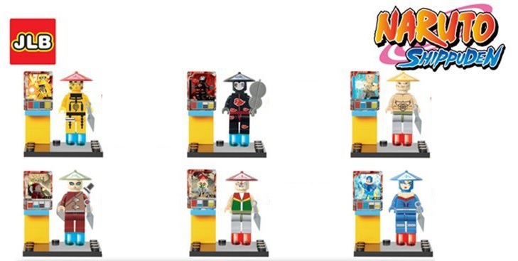 Wholesale JLB 60Pcs Building Blocks Super Heroes Figures Naruto Shippuden Minifigures Bricks Children Toys Compatible With