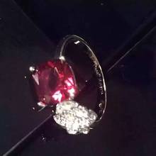 100 Original Design Luxury Ruby Rose Flower Synthetic Diamond Ring Women 100 Real Pure Silver 925