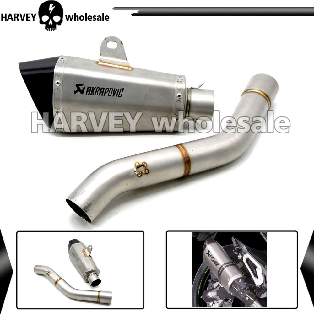 Modified Motorcycle Exhaust Pipe Muffler stainless steel fried tube gp exhaust pipe mid exhaust pipe for kawasaki z800