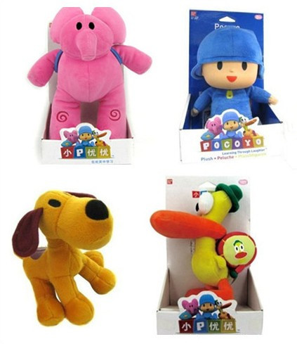 4pcs/lot Full Set  25-30cm  POCOYO plush toy  Cartoon Stuffed Animals Toys  Loula & Elly & Pato & POCOYO kids toys for children