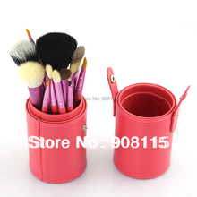 Makeup Brushes 12PCS Pink Cosmetic Set Eyeshadow powder Brush Blusher Pink Holder make up Brush pincel