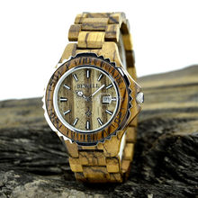 Madera reloj Relogio Masculino hombres de acero inoxidable relojes de hombre Japam Miyota 2115 calendario del reloj de madera