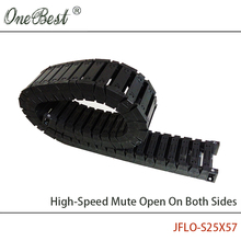 JFLO 1000mm 25x57mm Drag Chain High-Speed Mute Open On Outside Type Engineering Towline Wire Carrier Cable Tanks Chain
