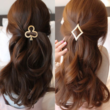 Vintage Gold/ Silver Color Metal Poker shape Hairpin Girls’ Hair Clips Women Fashion Hair Accessories