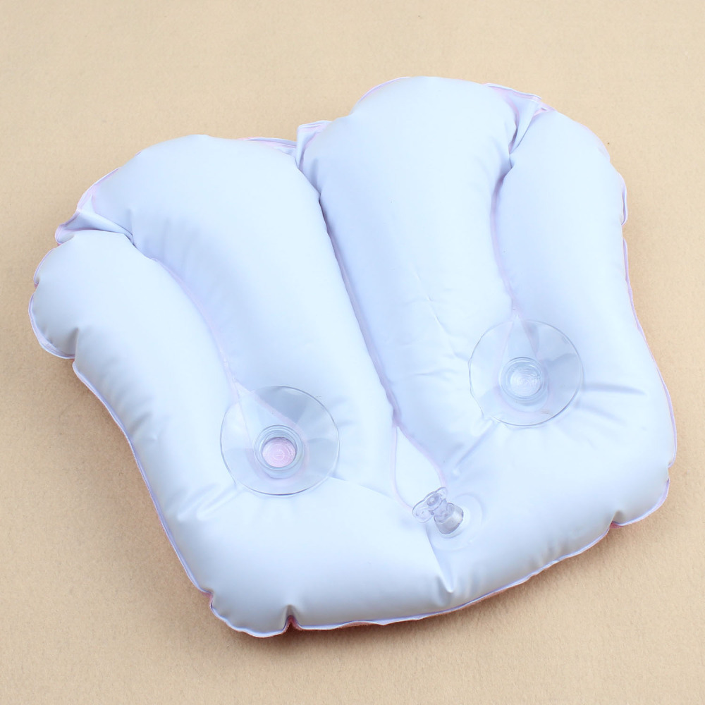 White Brand New Shell Shape Soft Inflatable Bath Pillows Terrycloth