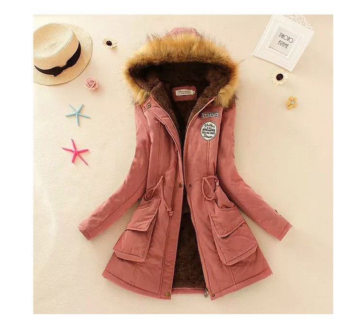 New Fashion Women Jacket Winter Warm Solid Hooded Coat Female Casual Slim Fur Collar Women Jacket And Coats Abrigos Mujer JT142 (1)