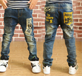 Hurave 2015 Retail new spring Boys jeans pants letter words pocket children solid trousers Kids jeans