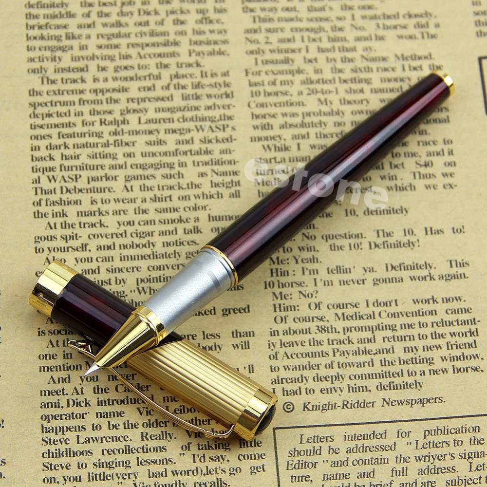C18 Free shipping New Fountain Pen Jinhao 9009 Fine Nib Claret and Golden Writing Instruments
