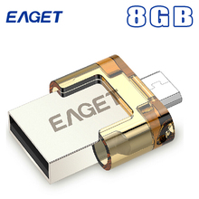 Original Eaget V8 Otg Usb Flash Drive 16GB Usb 2.0 & Micro Usb Double Plug Mini Smartphone Pen Drive Pass H2test Memory Stick