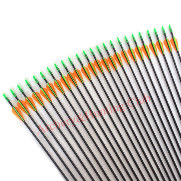 24pcs glassfiber 30 6mmOD arrow shaft with fixed arrow tips and outwear nocks recurve bow arrows