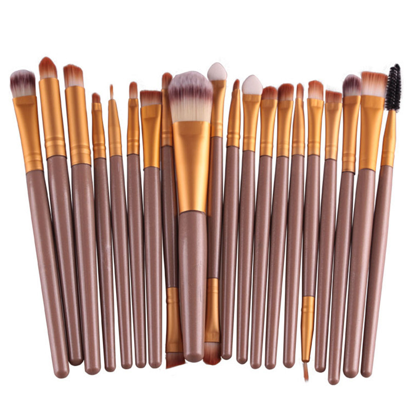 Pro 20Pcs Makeup Brushes Set Powder Blush Foundation Eyeshadow Eyeliner Lip Gold Cosmetic Brush Kit Beauty