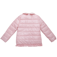 girls coat lace collar polka dot pattern delicate pearl design children winter outwear sweet girls jacket
