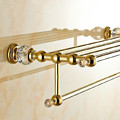 Wall Mounted Brass Crystal Golden Towel Rack Gold Towel Bar Towel Holder Bathroom Accessories 4574