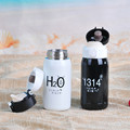 Black and white shells cover mug Korean version of the Creative double vacuum stainless steel mug