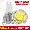 Super Bright GU10 LED Bulb 3W 5W 7W LED lamp light GU10 COB Dimmable GU 10