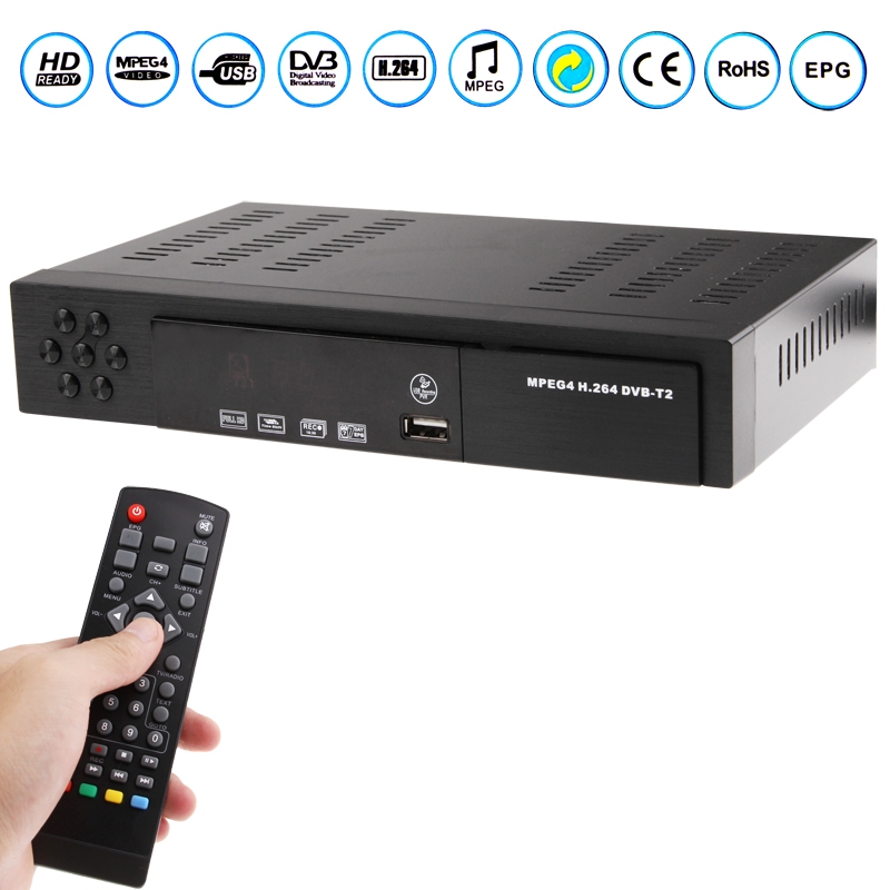 H.264 MPEG-4 1080P HD DVB-T2 Digital TV Receiver Set Top Box High Quality Free Shipping
