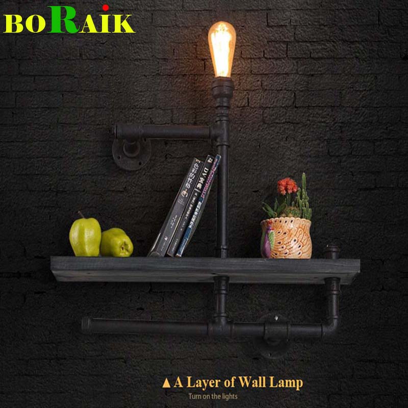 Nordic Loft Industrial Wall Lamps One Layers Vintage Water Pipe Wall Lamp Bedroom Bedside Lights Home Decoration Lighting