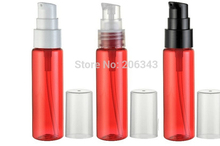 30ml red plastic bottle or lotion bottle or toilet water botter with birdmouth shape pump