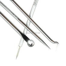 4 Pcs Silver Blackhead Comedone Acne Blemish Extractor Remover Cosmetic Tool Stainless Needles Remove Tool New
