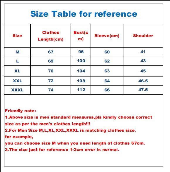 14 size table