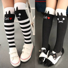 New Cotton Knee High Socks Children In tube Socks Striped knee girls Straight Colorful Socks