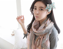 HR27 Voile summer style desigual long Korean fashion flower print voile scarf women scarves shawls desigual