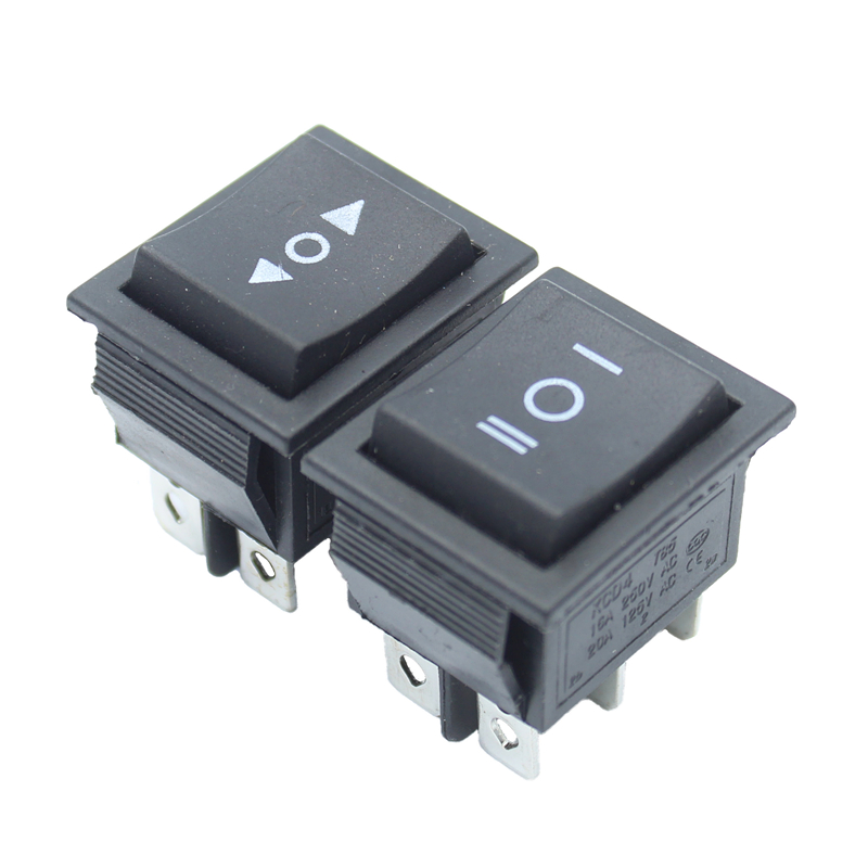 Description Picture 6 of item1PCS KCD4 6 Pin Black Rocker Switch Power Switch ON-OFF-ON 3 Position 16A 250VAC/ 20A 125VAC 30*19mm Reset