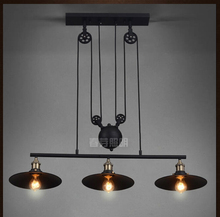 Nordic Industrial Pendant lamp Lights RH Loft Pulley Adjustable Retractable Coffee Hanglamp E27 Light Fixtures Modern Lighting