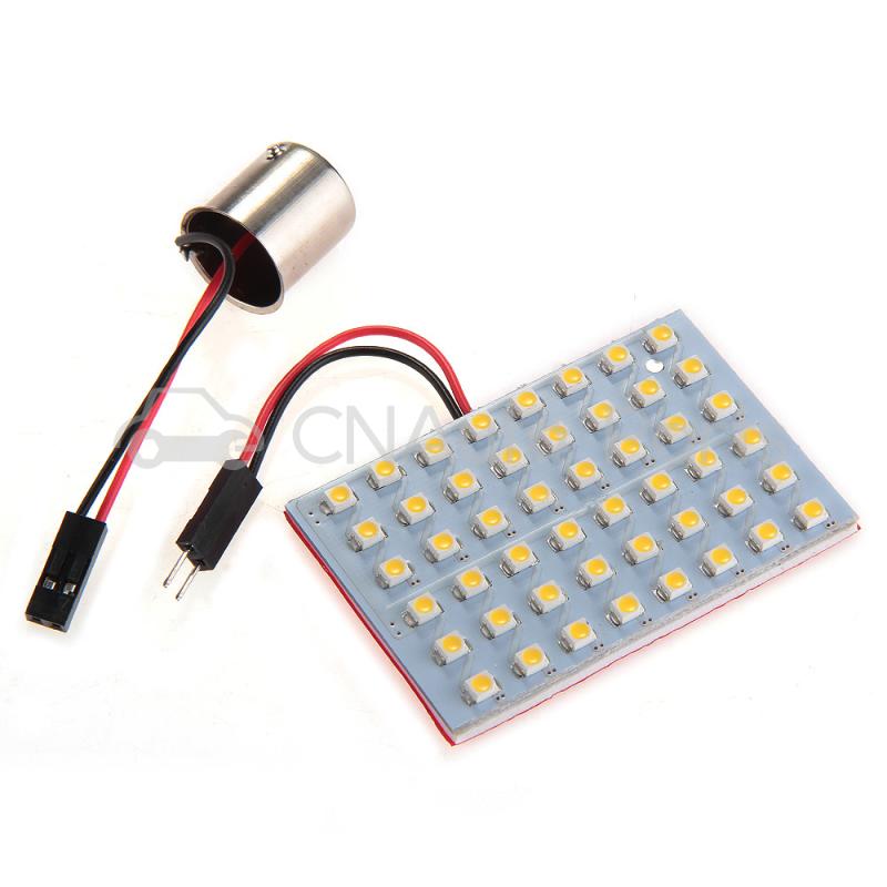 10PCS Trailer Lorry 48 LED 3528SMD Warm White Panel Light + 1156 BA15S Base