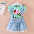 Hello Kitty Kids Girls Dress Toddler Girl clothes Summer Children clothing Set 2016 Toddler girl clothing