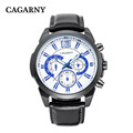 New fashion brand CAGARNY relogios mens watch casual leather quartz Wristwatches military watch montre homme