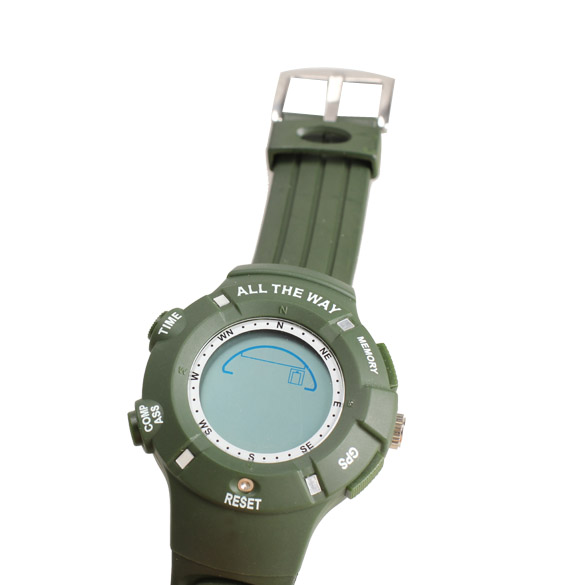 Dark Green Wrist Watch with Thermometer Altimeters GPS Waterproof for Outdoor New BS88