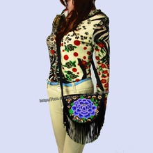 Vintage Hmong Tribal Ethnic Thai Indian Boho shoulder bag message bag handmade embroidery Tapestry SYS 400B