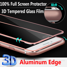 Luxury Metal Aluminum Frame Slim Front Screen Protector for iPhone 6 6s Tempered Glass Film Full Cover Protective Film