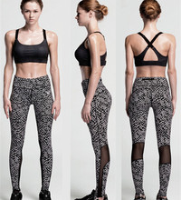 Yoga Pants Women Leggings Running Sports Jogging Tights Yoga Fitness Workout Pants Black White Print Dot snowflake Trousers