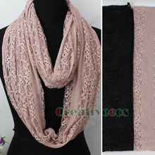 Fashion Stylish Women Girl s Lace Hollow Out Net 2 Layer Infinity 2Loop Cowl Eternity Endless