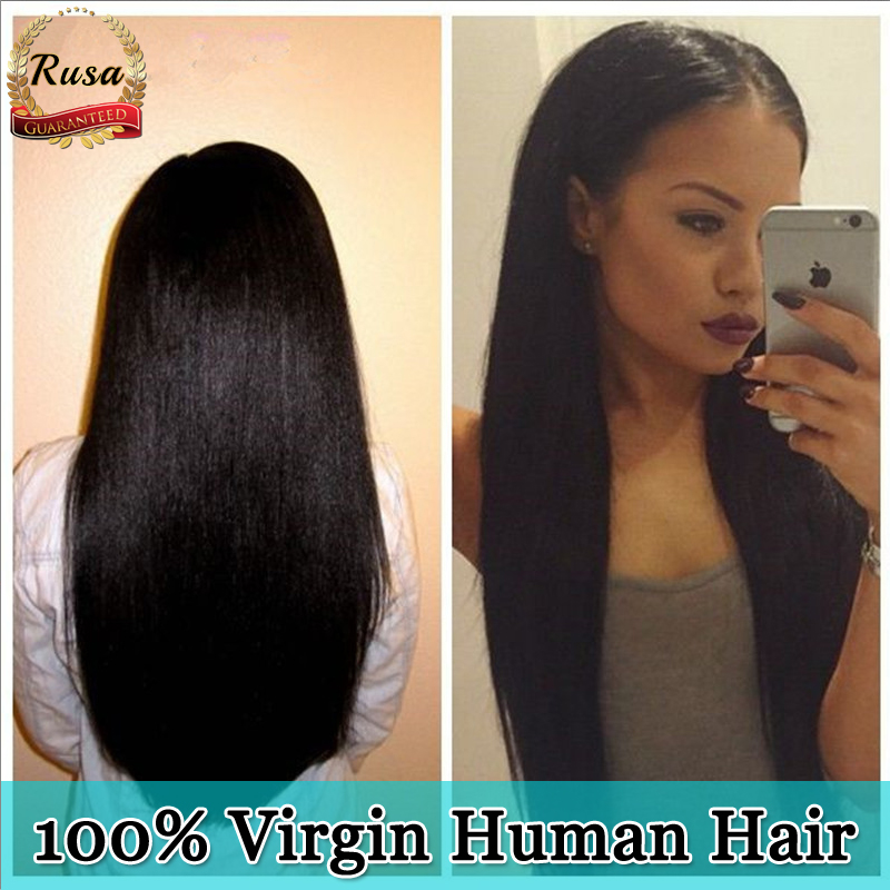 Фотография Cheap Brazilian Virgin Hair Full Lace Human Hair Wigs Straight Lace Front Wigs For Black Women Straight Glueless Full Lace Wigs