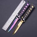 Tactical Survival Plated Titanium Surface Folding Knife Spring Steel Portable Pocket Outdoor Hand Tools Hunting Jackknife