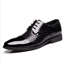 SUMMER NEW european style men fashion business dress casual shoes Qshoes lace-up plus large size big men’s shoe us14 BX8878-1