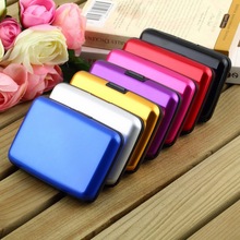 1Pc High Quality Business ID Credit Card Holder Wallet Pocket Case Aluminum Metal Shiny Side Anti RFID scan Cover Hot
