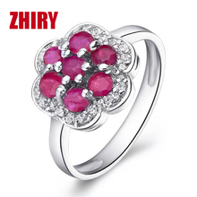 Earring  100% natural ruby stone 925 sterling silver earrings Girl gift ZHIRY BRAND