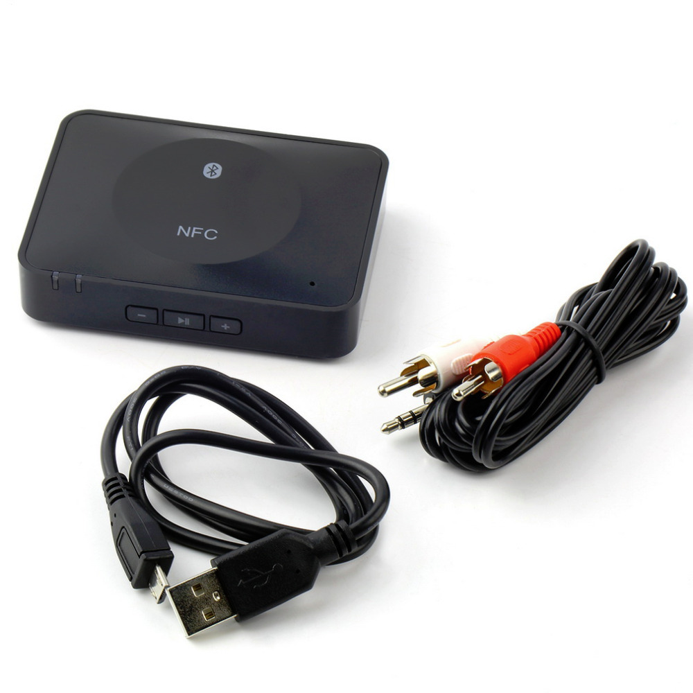 NFC Desktop Bluetooth Audio Receiver Wireless Music Stereo Adapter for Home Car Sound System HiFi Speaker iPad Tablets Phones PC NFC Desktop Bluetooth Audio Receiver Wireless Music Stereo Adapter for Home Car Sound System HiFi Speaker iPad Tablets Phones PC