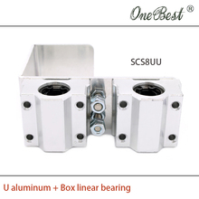 3D printer accessories Reprap Prusa I3 accessories U type Aluminum + 2 box linear bearing SCS8UU free shipping