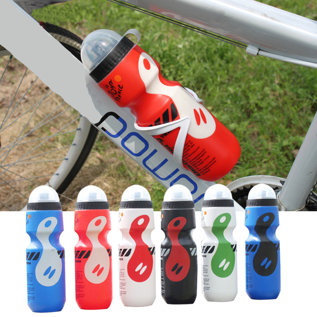 Портативный пластиковые открытый 650 мл горный велосипед велоспорт спорта бутылку воды с соломенной крышкой черный цвет