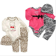 2016 fashion baby girl clothes long sleeve newborn infantil vestido roupas infantis menina 3pcs set cotton bebek giyim clothing