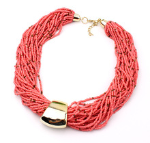 Star Jewelry Fashion Bohemia 7 Colors Candy Beads Statement Necklace For Woman 2015 New Gold Plated