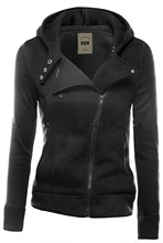 New Fashion Winter Jacket Women Run Qing Zip Black Slim Fit Sweater Jumper Hoodies Coat female jacket free shipping D382