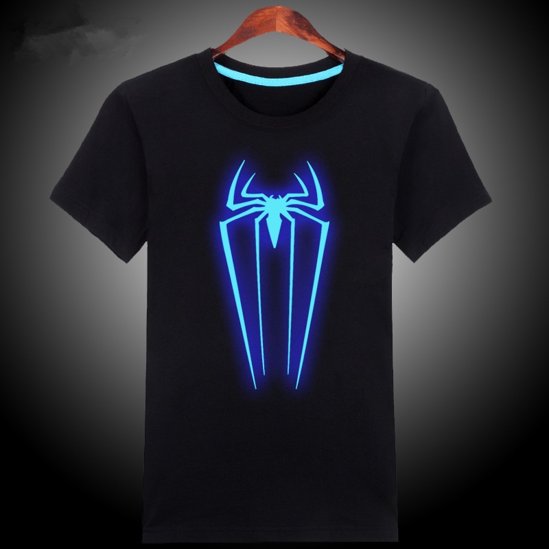 100 cotton blue green glow t shirt glow in the clothes spider t shirt summer 100 cotton blue green glow t shirt glow in the clothes spider t shirt summer